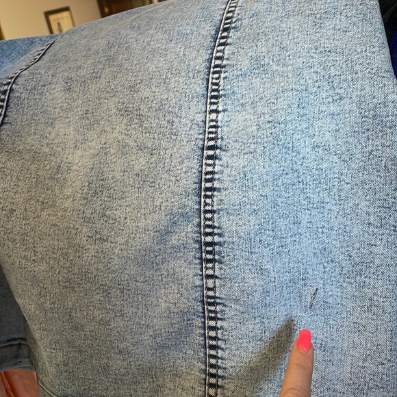 H&M tank sundress spaghetti straps denim stretch ruched bodice zippered Large - Picture 12 of 12